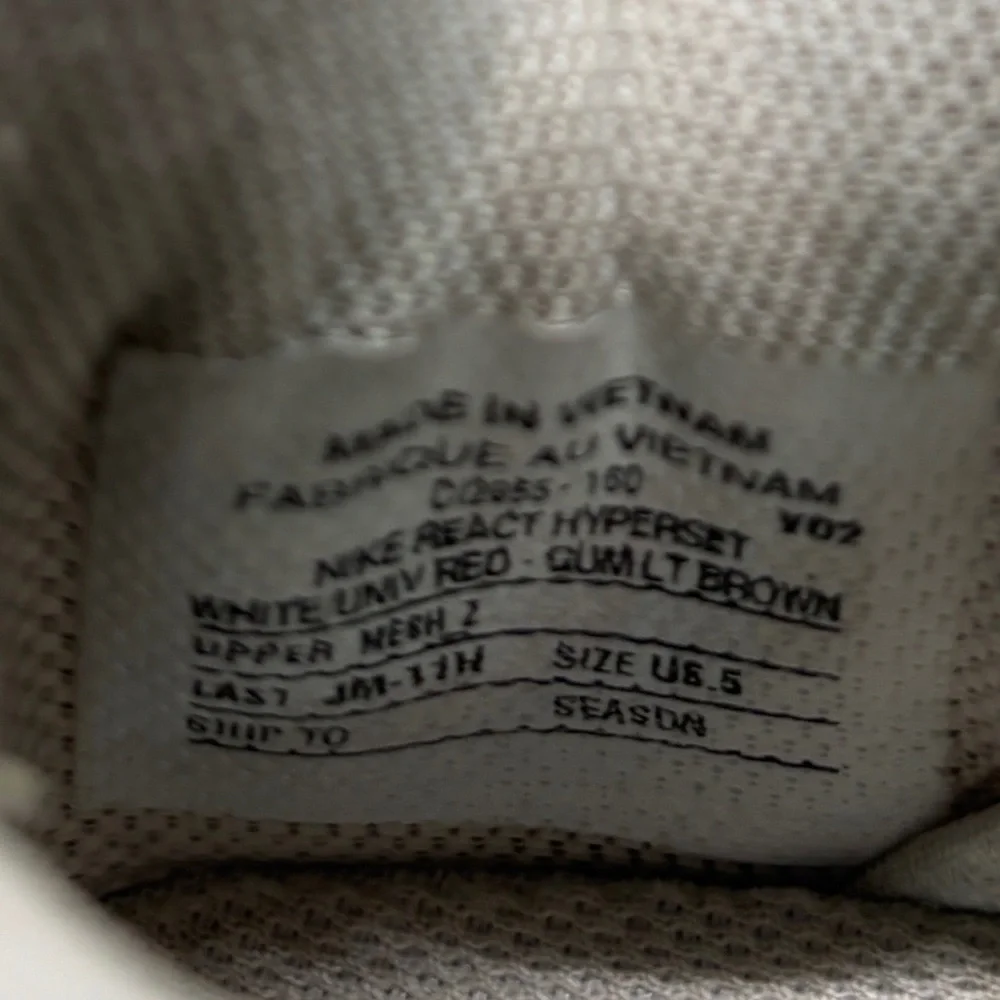 Nike React Hyperset Volleyball Shoes Women’s 6.5 White Red Gum Athletic Sneakers - Picture 16 of 16